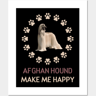 Afghan Hound Make me Happy Posters and Art